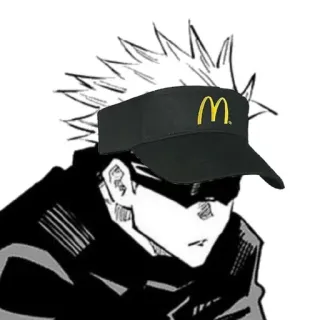 😌 Satoru Gojo Jujutsu Kaisen Anime, Mangá, Satoru Gojo, Jujutsu Kaisen, McDonald's, Viseira telegram sticker