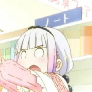 🧊 Kanna Kamui Miss Kobayashi's Dragon Maid ノート Anime, Mangá, Kanna, Dragão, Fofo, Kawaii, Garota Anime, Personagem telegram sticker