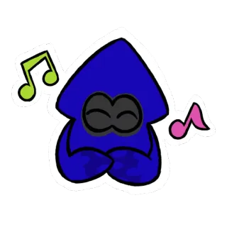 🎵 adesivo, azul, lula, música, nota telegram sticker