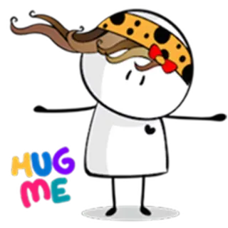 💑 HUG ME przytulanie, słodki, kreskówka, przyjazny telegram sticker