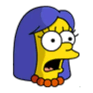 😦 Marge Simpson The Simpsons marge simpson, cartoon, the simpsons, animated, blue hair telegram sticker
