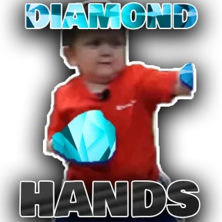 ☄️ DIAMOND HANDS diamant, mains, mème, bourse, marché whatsapp sticker
