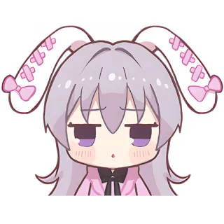 😑 Anime, Konijn, Leuk, Sticker, Kawaii, Cartoon, Manga telegram sticker