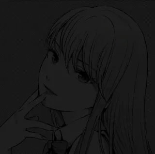 🖤 Ragazza anime, Manga, Carino, Monocromatico, Arte digitale telegram sticker