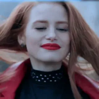 ☺️ Cheryl Blossom Riverdale chica, pelo rojo, retrato, actriz, serie de televisión, drama adolescente telegram sticker