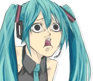 😱 Hatsune Miku Anime, Vocaloid, Hatsune Miku, Meme, Divertente, Cartoni animati telegram sticker