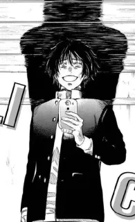 🐈‍⬛️ Manga, Anime, Selfie, Étudiant, Uniforme scolaire, Personnage, Dessin, Illustration whatsapp sticker