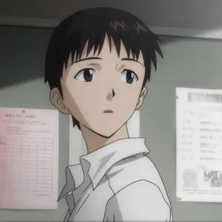😶 Shinji Ikari Neon Genesis Evangelion Anime, Personaje, Chico, Uniforme escolar, Evangelion telegram sticker