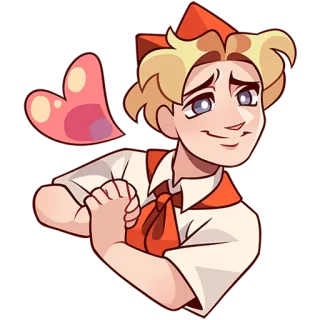 🥰 cartoon, anime, heart, blond, boy, character, sticker telegram sticker