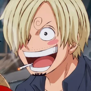 ➕ Sanji One Piece anime, One Piece, Sanji, personaje, fumando, pelo rubio whatsapp sticker