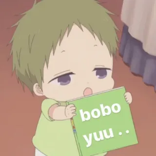 🥯 bobo yuu.. アニメ, 赤ちゃん, キャラクター, ミーム whatsapp sticker
