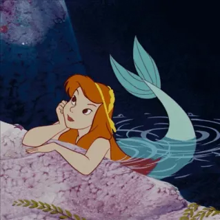 🌿 mermaid, cartoon, sea, water, fantasy, ocean telegram sticker