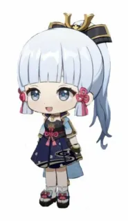 😄 Kamisato Ayaka Genshin Impact 神里綾華, 原神, アニメ, ゲーム, ちびキャラ, 可愛い, キャラクター, 嫁 telegram sticker