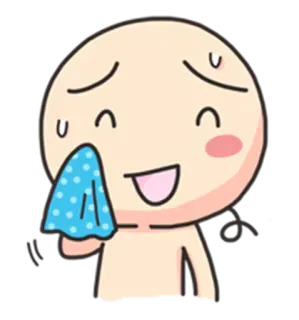 😅 การ์ตูน, อีโมจิ, เหงื่อ, มีความสุข, สีหน้า telegram sticker