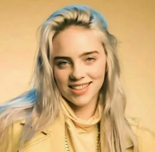 🙂 Billie Eilish Billie Eilish, นักร้อง, ป๊อปสตาร์, คนดัง, เพลง telegram sticker