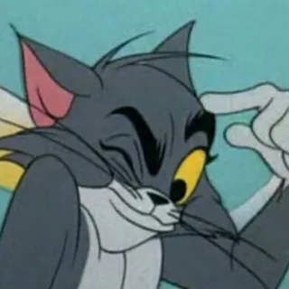 👌 Tom Cat Tom and Jerry desenho animado, gato, meme, pensando, expressão telegram sticker