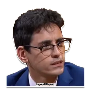 🤓 by Wallflower pria, kacamata, potret, pemalu, orang, stiker telegram sticker