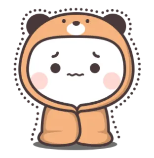 😖 cute, bear, sad, cartoon, animal, kawaii whatsapp sticker