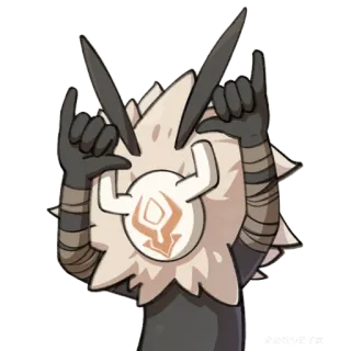 🤙 sticker, personaje, cuernos, rock on, gesto telegram sticker
