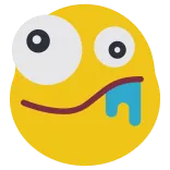 😂 emoji, drooling, funny, yellow, face, expression telegram sticker