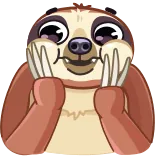 🤩 luiaard, schattig, dier, grappig, cartoon telegram sticker