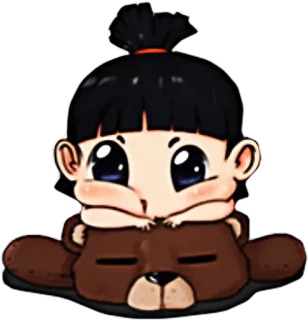 😬 kawaii, niedlich, anime, mädchen, bär, sticker telegram sticker