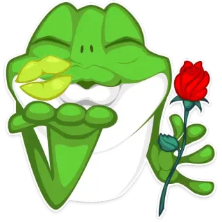 💋 katak, mawar, ciuman, cinta, hari Valentine telegram sticker
