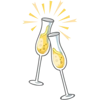 🥂 celebração, bebidas, saúde, festa, álcool, vinho, brinde telegram sticker