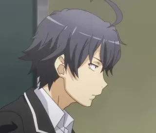 😐 Hachiman Hikigaya My Teen Romantic Comedy SNAFU Anime, Charakter, Teenager, Männlich, Ernst, Teenie Komödie whatsapp sticker