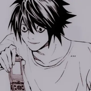 🔭 L Lawliet Death Note Anime, Death Note, L Lawliet, Detective, Personaggio, Manga telegram sticker