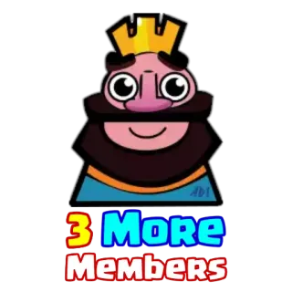 😍 3 More Members rey, corona, miembros, juego, clan, dibujos animados whatsapp sticker