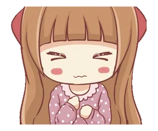 🍞 Мультфильм, Девочка, Милый, Каваий, Аниме, Пижама, Милый telegram sticker