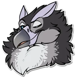 😉 bird, animal, creature, furry, cartoon, portrait telegram sticker