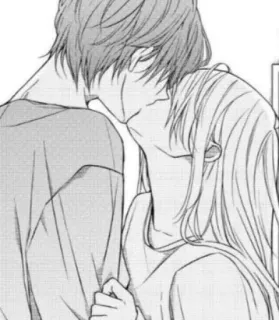 💜 Anime, Bacio, Manga, Romance, Coppia, Cartone animato telegram sticker