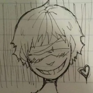 💕 drawing, sketch, anime, cartoon, heart, character telegram sticker