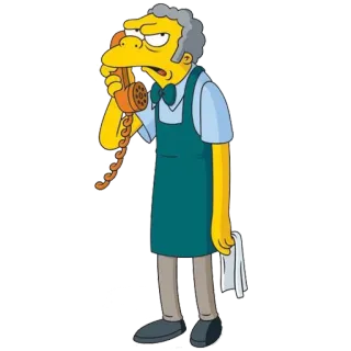 😊 Moe Szyslak The Simpsons Moe, The Simpsons, kartun, bartender, telepon telegram sticker