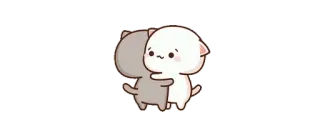 🤗 고양이, 포옹, 귀여운, 만화, 카와이, 친구, 우정 telegram sticker
