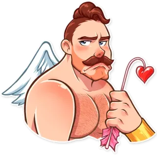 😒 cupidon, ange, cœur, amour, saint-valentin, romance, ailes telegram sticker