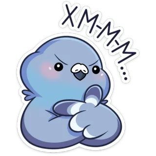 🤔 XM-M-M... chim, tức giận, hoạt hình, bồ câu, động vật telegram sticker