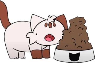 🤤 cat, animal, food, cute, eating, cartoon telegram sticker