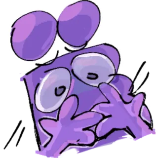 😱 adesivo, personagem, roxo, engraçado, desenho animado whatsapp sticker
