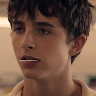 😐 Timothée Chalamet мужчина, актер, знаменитость, портрет, леденец whatsapp sticker