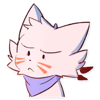 😶 cat, cute, animal, sticker, cartoon telegram sticker