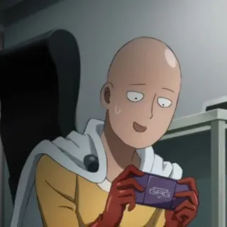 😐 Saitama One-Punch Man one punch man, saitama, anime, videogioco, eroe telegram sticker