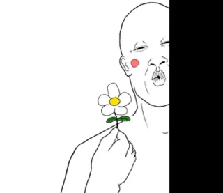 💐 person, flower, kiss, drawing, bald telegram sticker