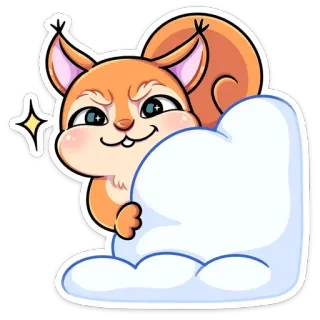 🙂 Eichhörnchen, Tier, Cartoon, Süß telegram sticker