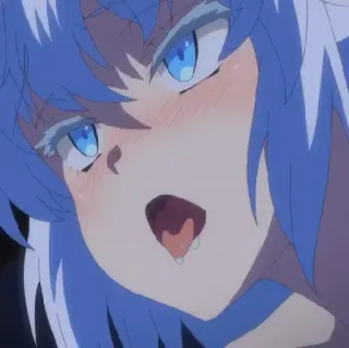 🤪 アニメ, 女の子, 青髪, 魅惑的 telegram sticker