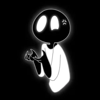 🤬 cartoon, silhouette, character, angry, dark, minimalist telegram sticker