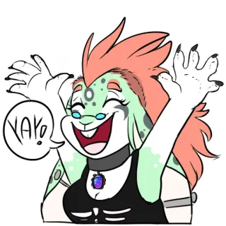 🎊 YAY! furry, happy, yay, cartoon, celebration telegram sticker