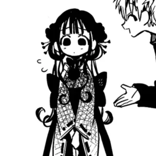🍥 anime, manga, character, illustration, black and white telegram sticker